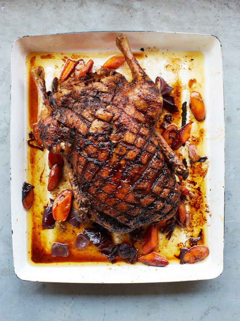 Roast Duck with Spicy Christmas Rub and Marsala Gravy