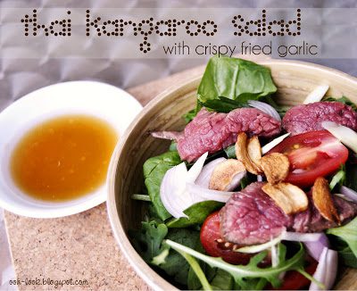 Thai Kangaroo Salad with crisp-fried garlic