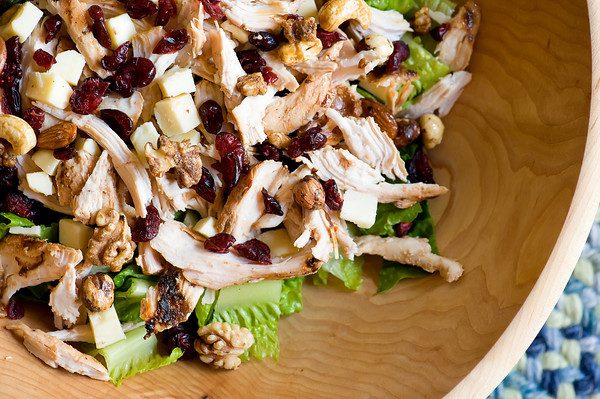 Modern Christmas Lunch with Chicken Salad