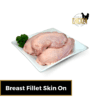 Pack of 2 Free-Range Chicken Breasts with Skin ~650g - Perfect for Roasts